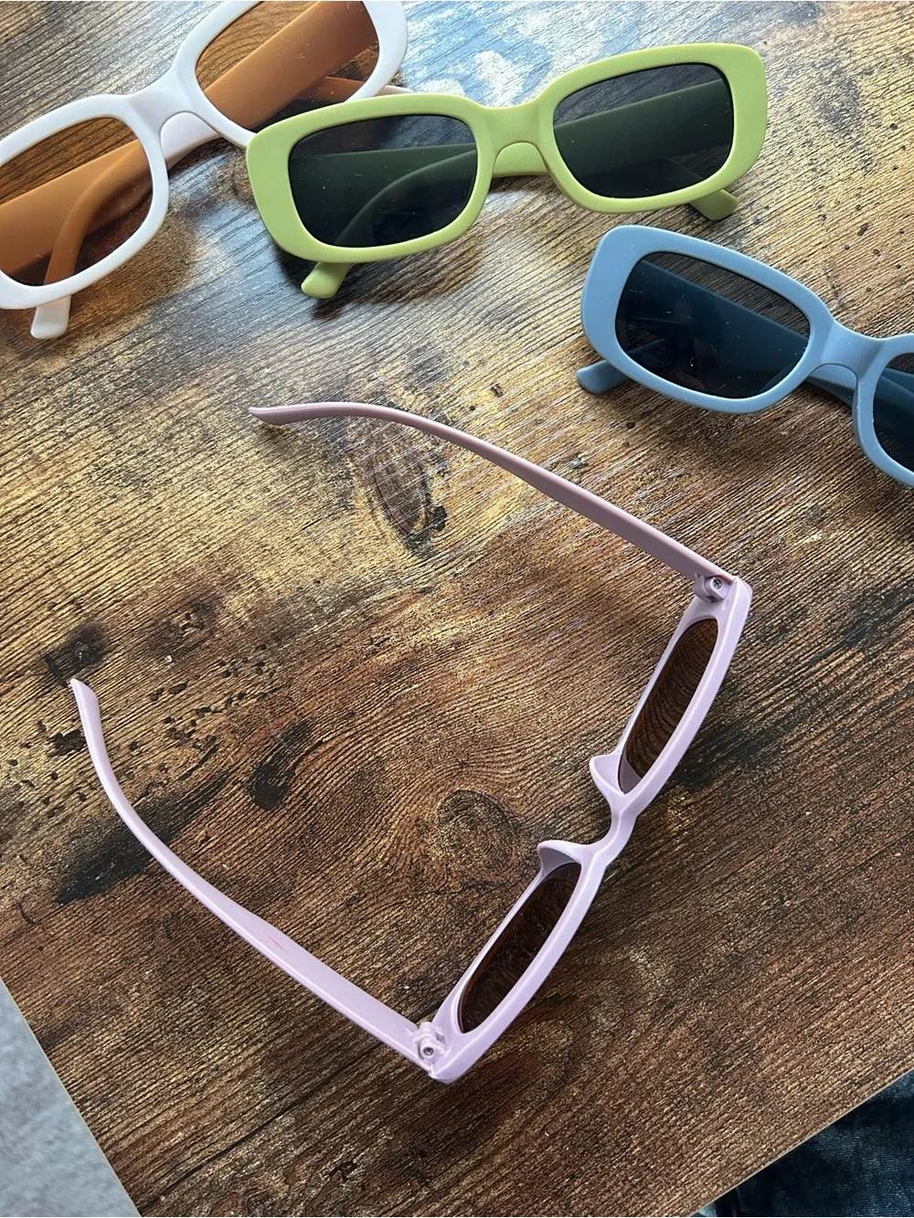 Sunglasses - Pink, White, Gray, Lime -